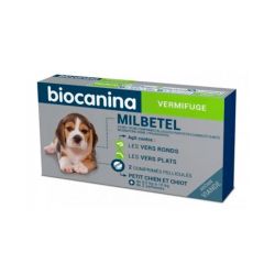 Biocanina Milbetel Vermifuge Petits Chiens de 0,5 à 10 kg - 2 comprimés