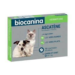 Biocanina Ascatène Vermifuge Chiens et Chats de + de 2kg - 10 comprimés