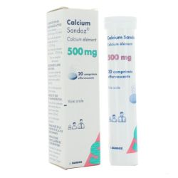 Sandoz Calcium 500mg 20 comprimés effervescents