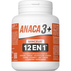 Anaca3+ Minceur 12 en 1 120 Gélules - Perte de poids, aide à mincir, réduit l'appétit